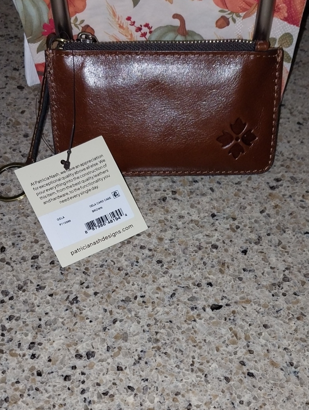 Patricia Nash Leather Gela Card Case Brown